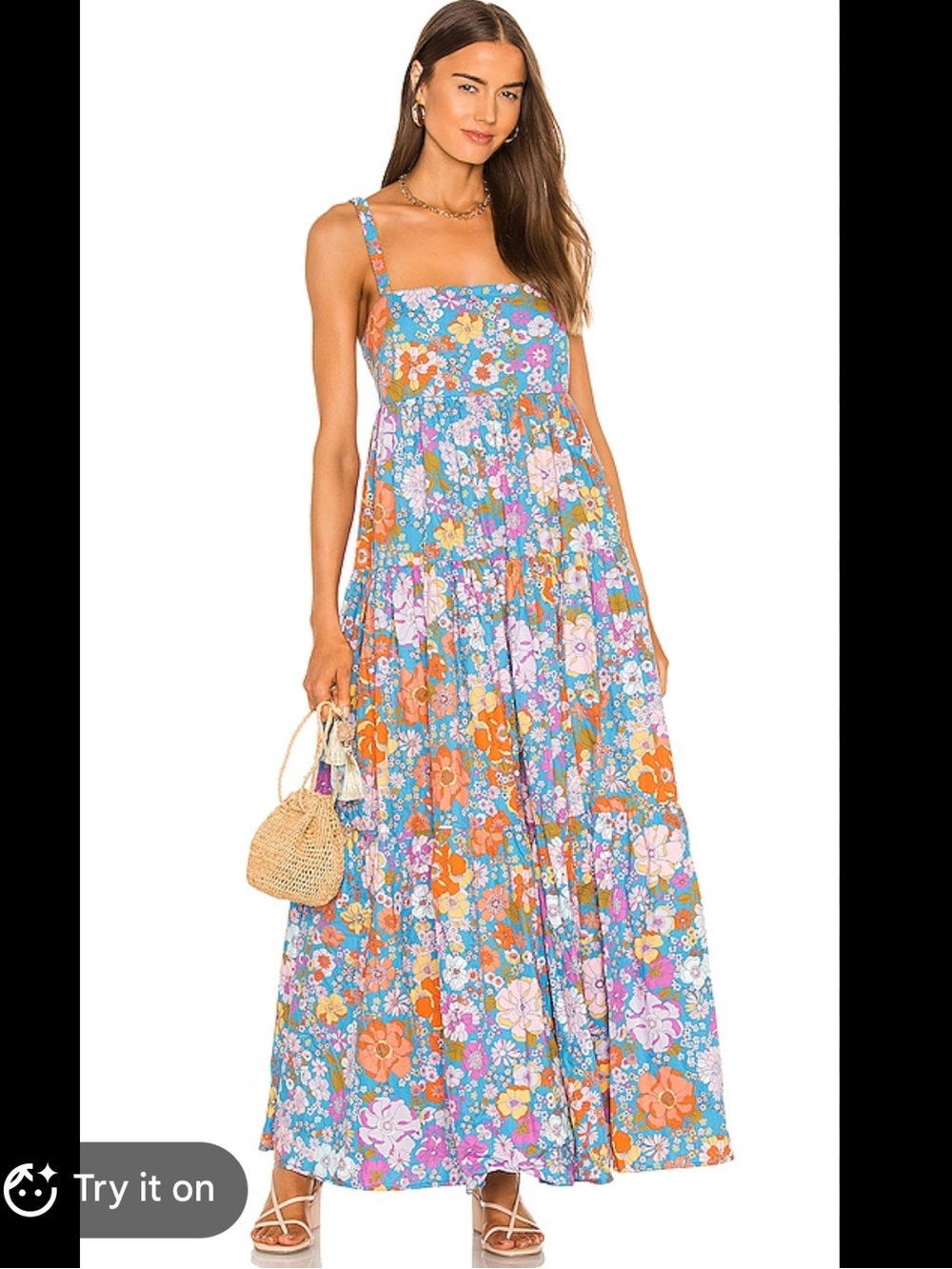 Free People Park Slope Floral Tiered Maxi Dress